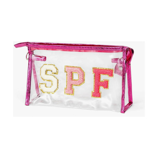 Main Street Med Spa clear SPF travel bag